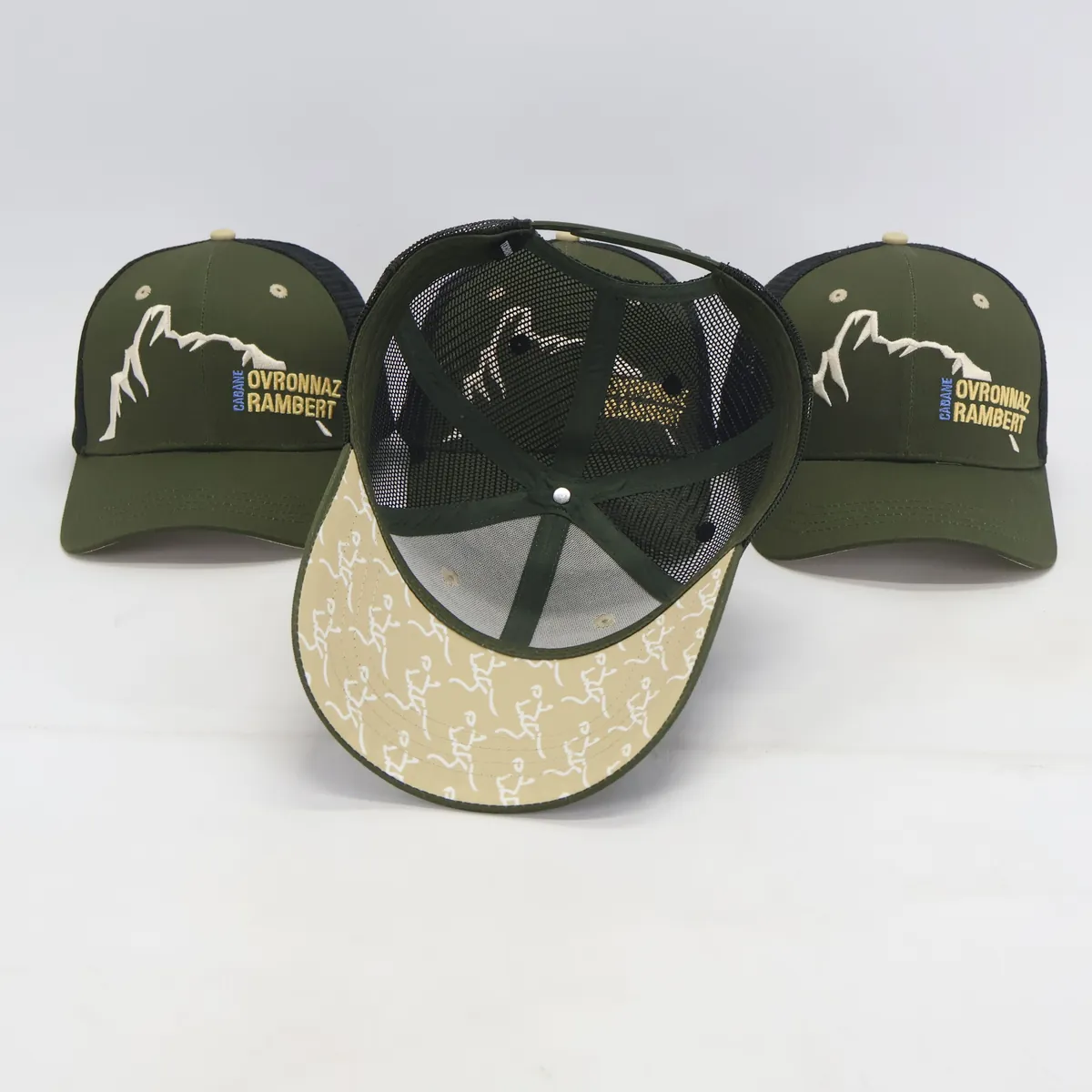 Ovronnaz-Rambert – Casquette Casquette Trucker avec logo de la Course Ovronnaz Rambert brodé et sous visière imprimée