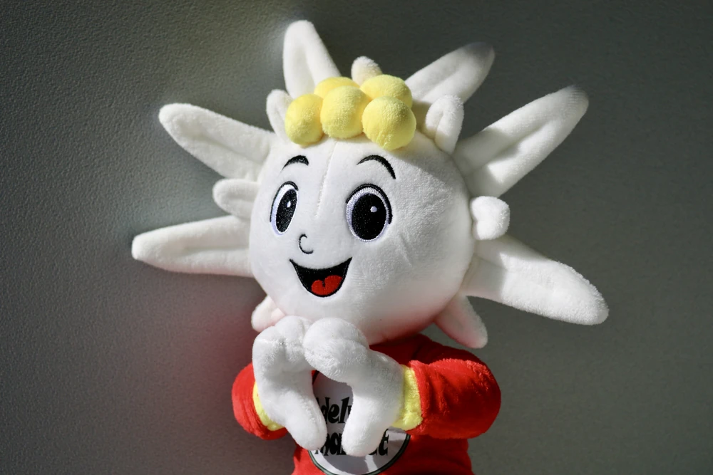 peluche-alpy-edelweiss-market-gros-plan Peluche Alpy, mascotte personnalisée d'Edelweiss Market